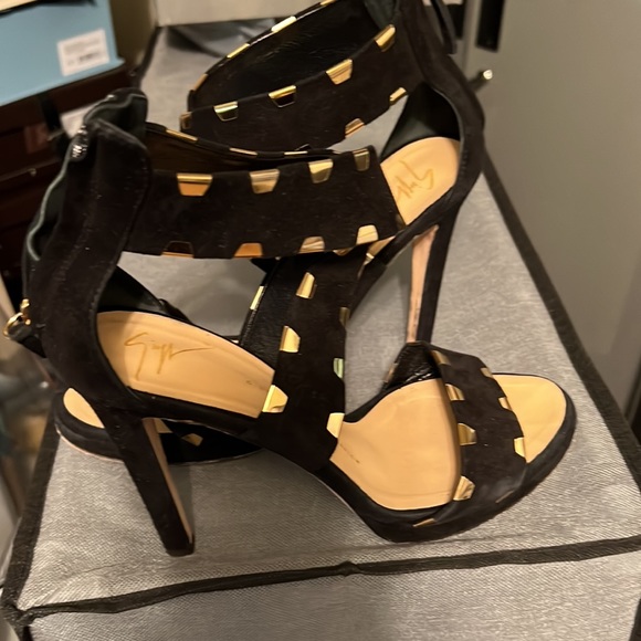 Giuseppe zanotti black suede sandal with - Picture 2 of 6